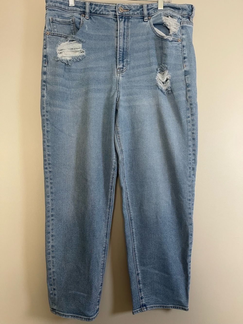 American Eagle Outfitters Light Blue Distressed Boyfriend Jeans